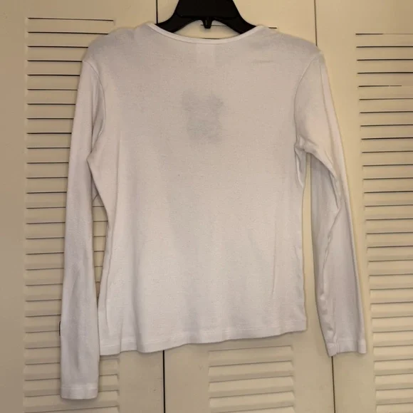 Disney White Cotton Embroidered Long-sleeved Shirt Size Medium - Picture 6 of 6
